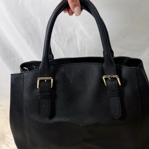 Kate Spade New York Black Saffiano Leather Satchel Crossbody Bag Gold Hardware - Picture 2 of 7